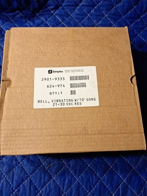 NEW SIMPLEX 2901-9333 BELL,VIBRATING W/10'' GONG 21-30 VDC RED FIRE ALARM AK