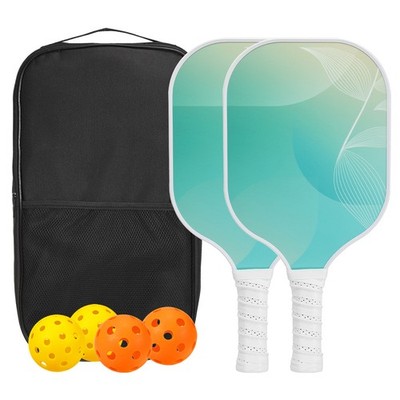 Pickleball Paddles Set, Light Fiberglass Pickleball Set Green