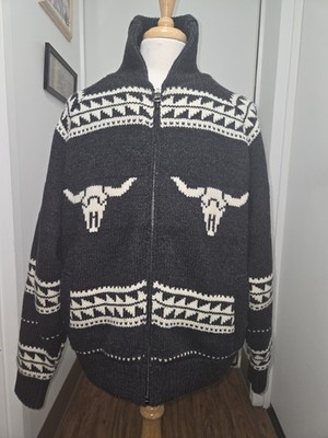 Schott NYC Longhorn Motif Zip Sweater/Jacket Size 2XL