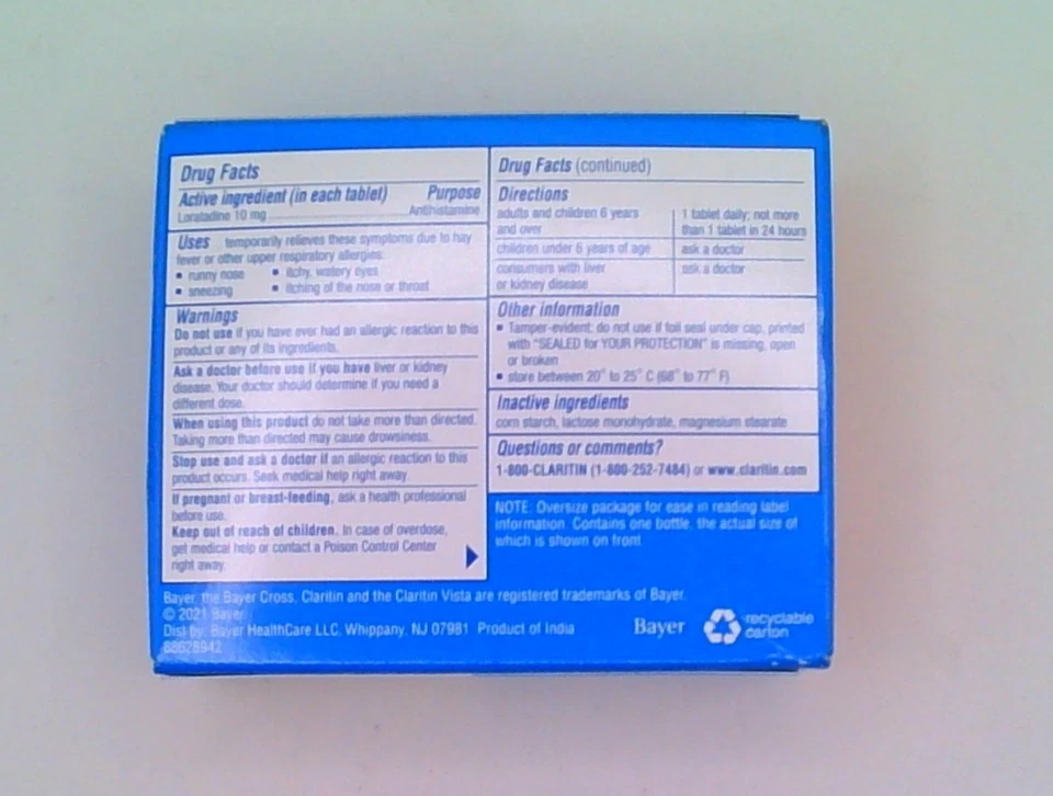 Кларитин 24 часа 10 мг 100 карат 01/26 - Изображение 2 из 2