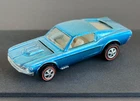 Vintage Hot Wheels Redline 1968 SCARCE Light ICY Blue Custom Mustang US - KILLER