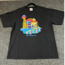 Vintage 90s Planet Hollywood Walt Disney World T-Shirt Mens Large Black 1991 USA