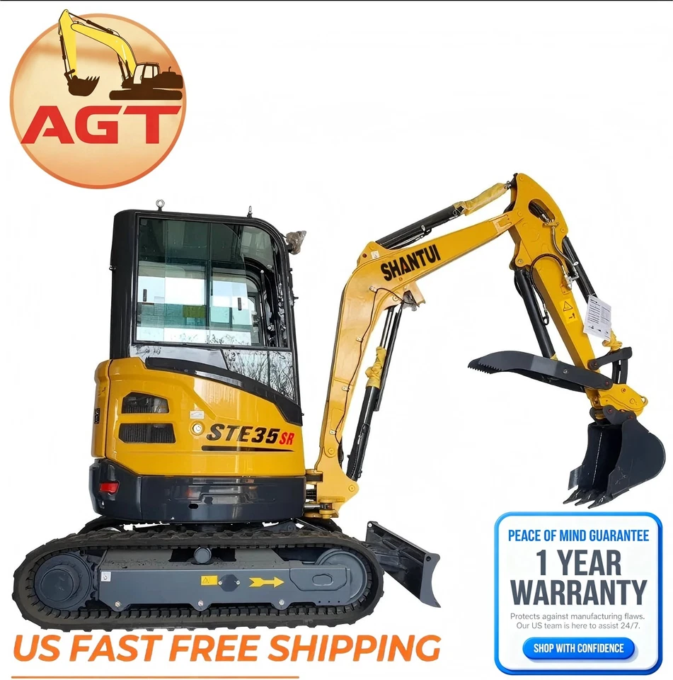 Miniexcavadora Shantui STE35SR pulgar hidráulico Yanmar motor diésel 25 hp aire cálido Foto 2 de 4