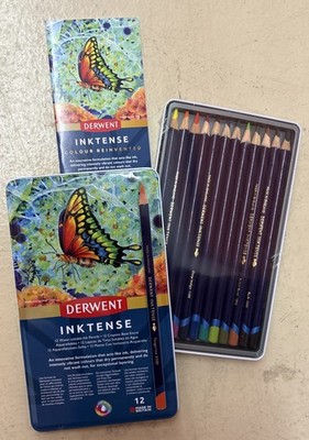 Derwent Inktense Colored Pencils Tin of 12 Sealed Free Same Day Shipping
