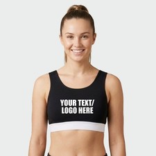 Personalised Printed SF Women's Fashion Crop Top Custom Activewear Yoga Gym Bra