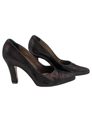 Marino Fabiani Damen Pumps Gr. 38,5 Schwarz Leder High Heels Elegant Italy