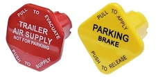 Torque Parking Brake & Air Supply Knobs Set, Yellow Parking Brake Knob and Red