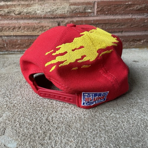 Vtg 90's Logo Athletic Kansas City Chiefs Splash Embroidered Cap Hat Snap Back - Picture 3 of 7