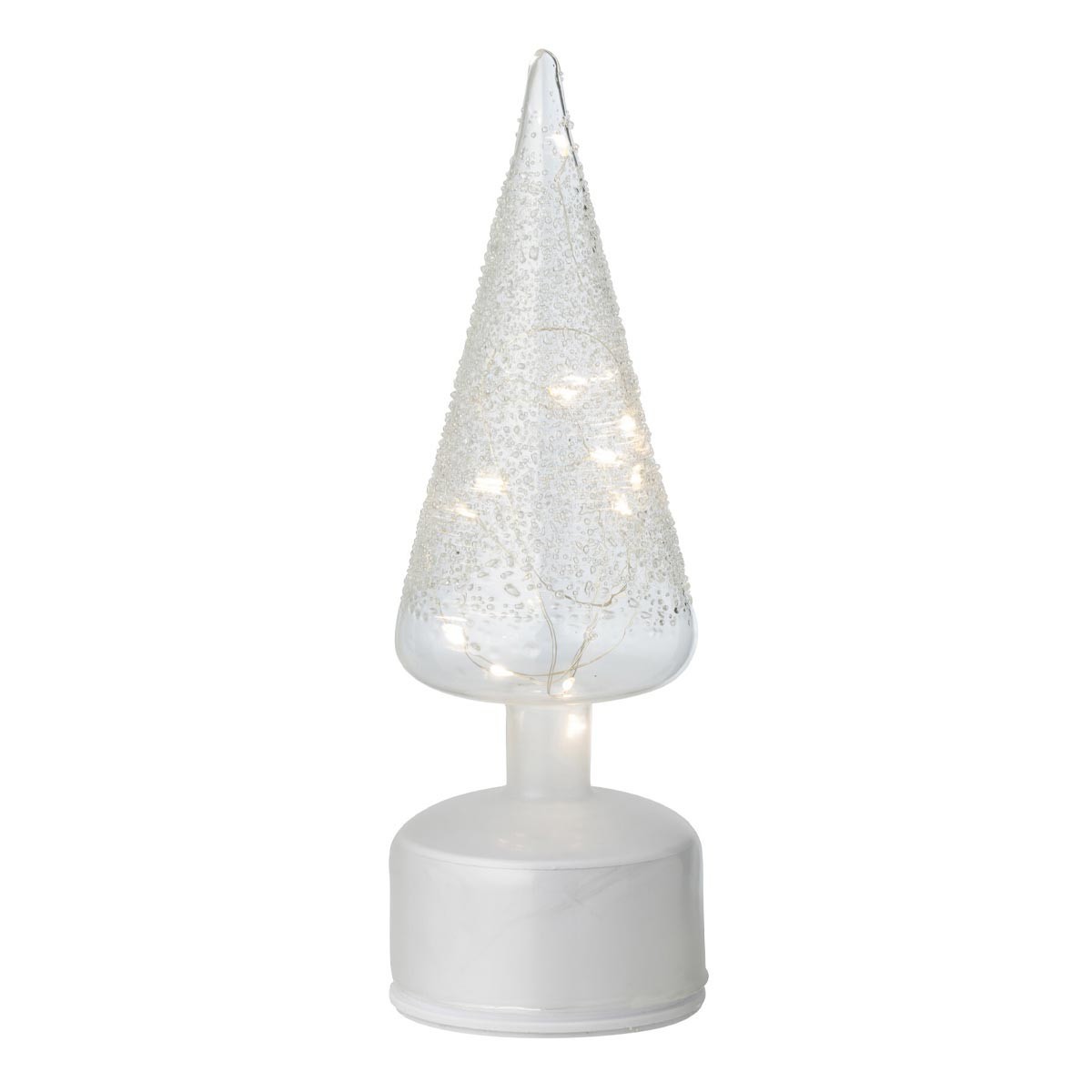 Sapin tournant à LED blanc de 27cm Lenard décoration lumineuse