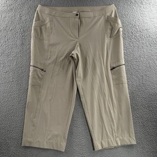 Zenergy By Chicos Womens Pants Beige Size 4 Neema Brandy Cargo Polyester Blend