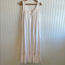 Victoria's Secret Cream Pinkish Sleeveless Chemise Ruffle cottagecore small