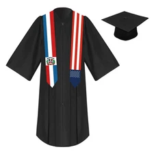 2025 Unisex St 72 Inch Dominican Republic Flag and Flag Mixed Graduation Stol...