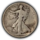 1916 50c Walking Liberty Silver Half Dollar - Original VG - SKU-H3887