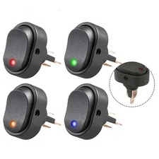 5-Pack 12V 30A LED Switch Rocker Toggle Switch For Cars, Motorcycles, And Boats