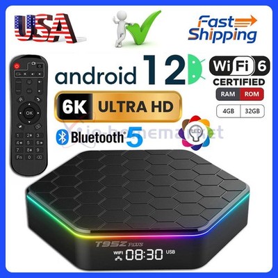 2026 T95Z Plus Smart Android 12 TV Box  4+32GB Quad Core 6K 4K HD Stream Player