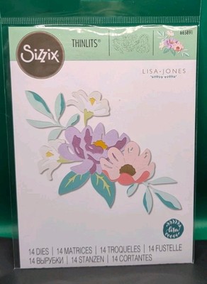 New Retired Sizzix Thinlits Layered Summer Flowers 14pc #665891 Retail $20.99