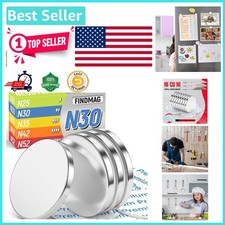 4Pcs N30 Grade Neodymium Disc Magnets with Strong Adhesive - 17Lbs Pull Force
