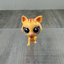 Littlest Pet Shop Orange Striped Cat Figure Bobble Head