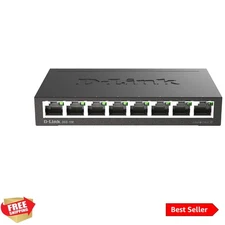 DGS 108 8 Port Gigabit Ethernet Switch Unmanaged, Plug & Play Network Splitte...