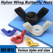 Wing Butterfly Nuts M3/M4/M5/M6-M12 Nylon Wingnuts Metric Coloured Nuts DIN 315