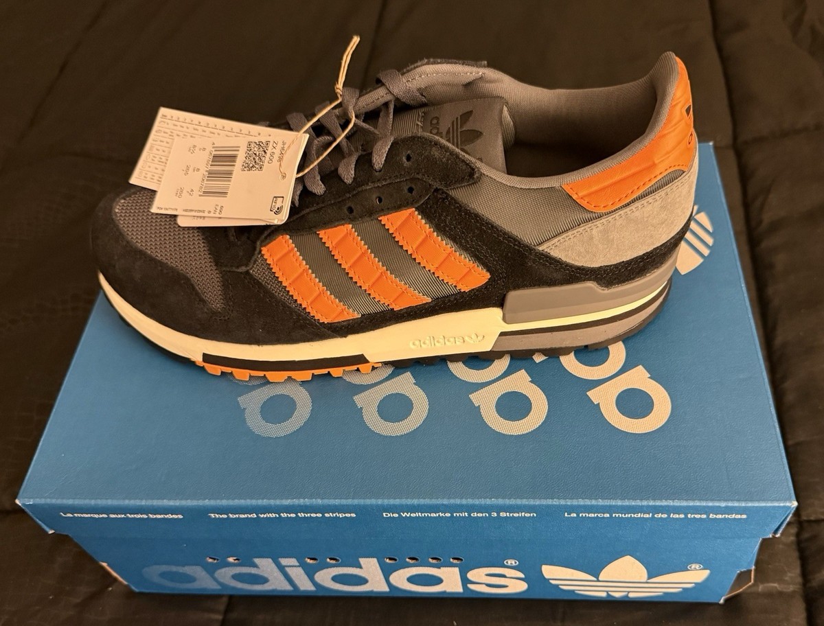 Adidas ZX 600 Black Orange Men's Shoes Size 8.5 M Sneakers