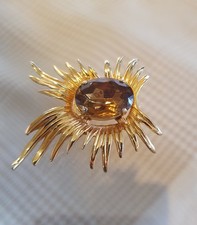 Gold Brutalist Starburst Brooch Monet Sarah Coventry Trifari Weiss Judy Lee KJL