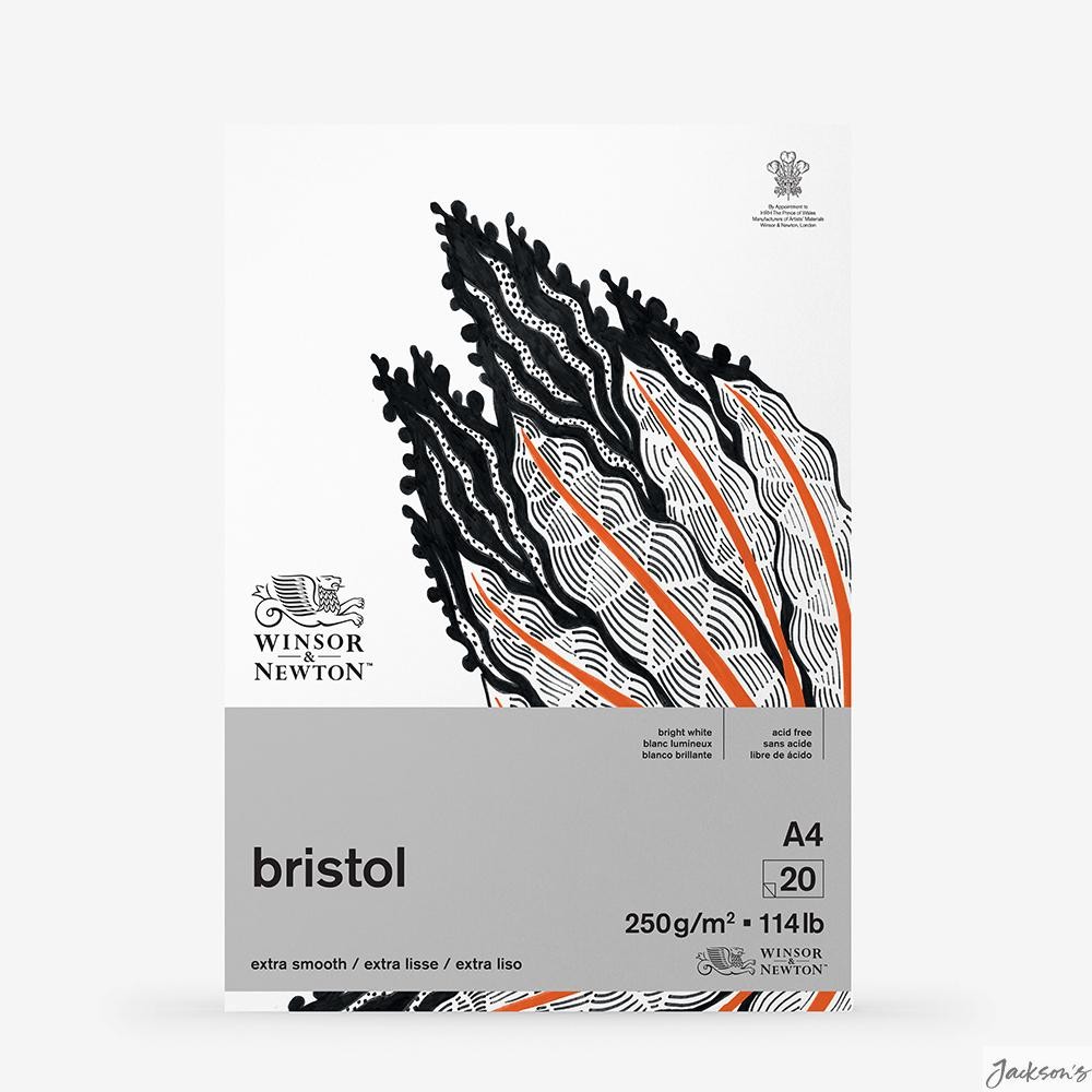 Winsor & Newton Bristol Board Pad Paper A4 250gsm 20 Sheets For Illustration