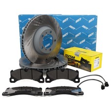 SEBRO Bremsscheiben Ø 350mm TEXTAR Beläge Sensor für PORSCHE PANAMERA 971 vorne