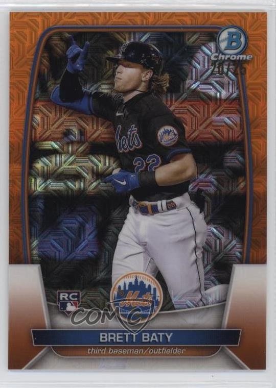 2023 Bowman Mega Box Chrome Orange Mojo Refractor /25 Brett Baty #80 Rookie RC