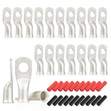 20PCS 6 AWG-5/16 Marine Grade Wire Lugs, Tinned Copper Ring Terminal Connectors