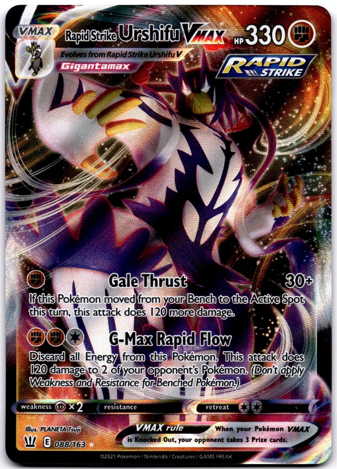 Rapid Strike Urshifu VMAX Ultra Rare SWSH05: Battle Styles 088/163 NM