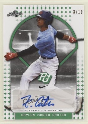 2018 Leaf Perfect Game National Showcase 3/10 Daylen Xavier Carter Auto 7m3
