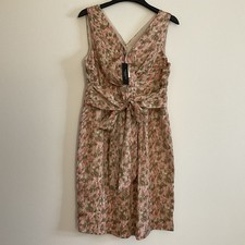Talbots Women Dress Size 14 Satin V- Neck Wrap Sheath Dress NWT