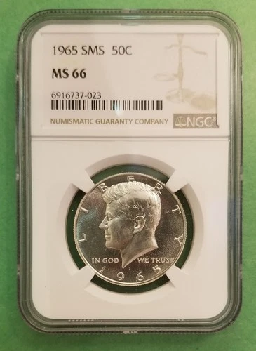 1965 50c SMS Kennedy Silver Half Dollar NGC MS66