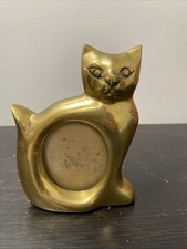 Vintage Brass Cat Picture Frame Double sided ...