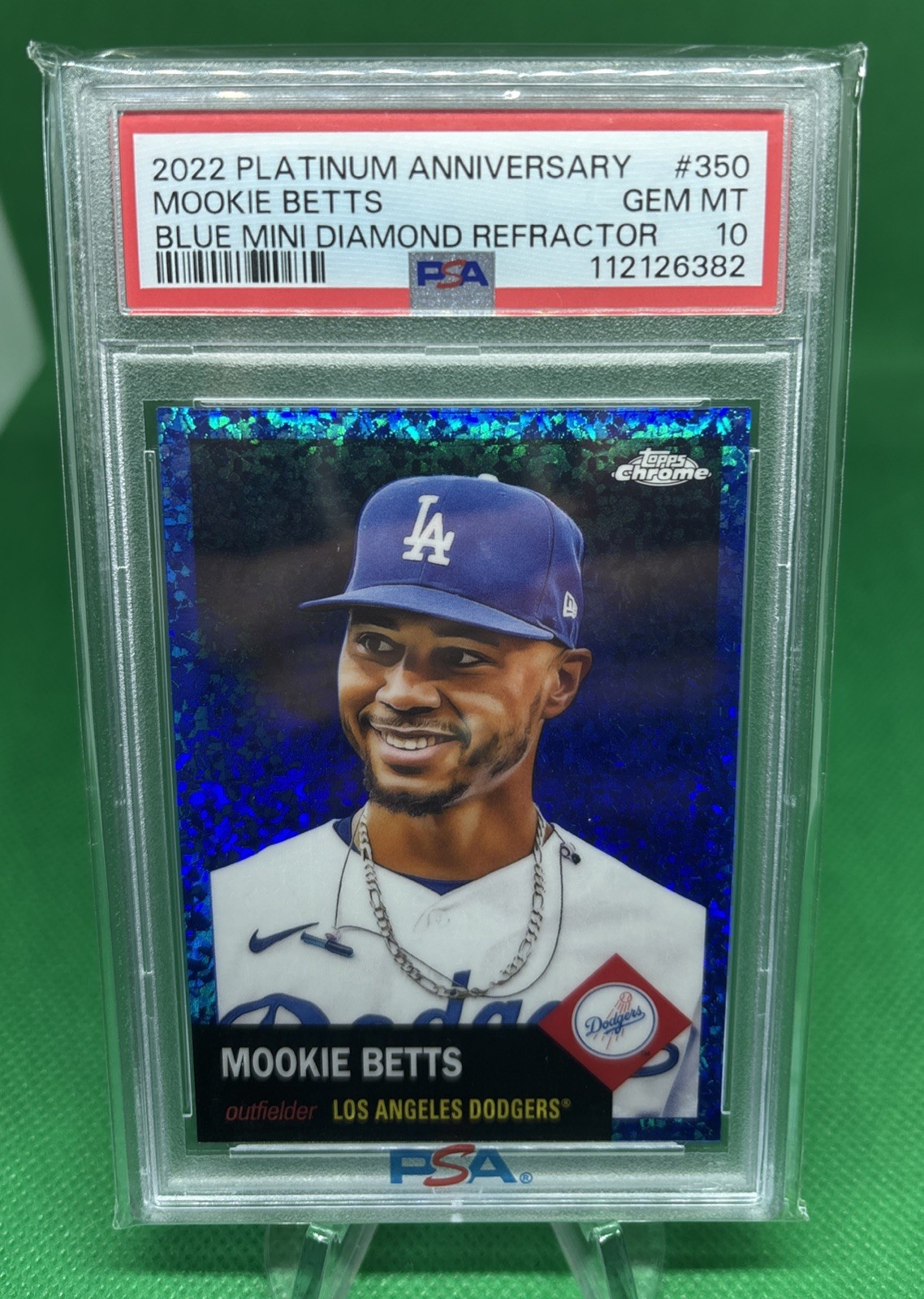 2022 Topps Platinum Anniversary #350 Mookie Betts Mini 💎 Ref. PSA 10 *POP 5 🔥