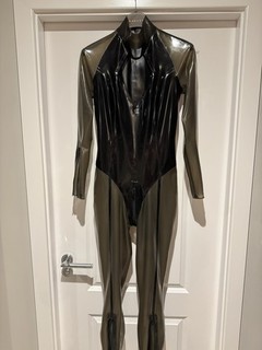 Libidex women’s celestine catsuit Latex Translucent Black / Black Size L / Tall