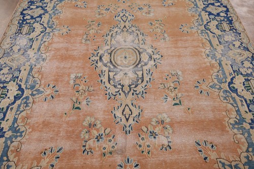 Orange Distressed Traditional Area Rug 6x9 Vintage Handmade Wool for Living Room - Picture 4 of 22
