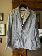 Ralph Lauren Light Blue Seersucker Blazer, Women s Size 6