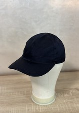 Autentico Cappello Berretto Prada Milano Blu Navy Tessuto Nylon Uomo Taglia M