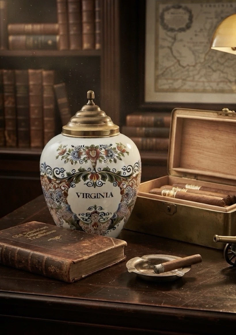 delft tobacco jar virginia products for sale 9.5” Royal Copenhagen Pennsylvania Tobacco