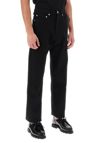 KENZO Mens Asagao Crop Straight Black 30 X 29 Denim Pants Jeans