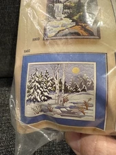 Artcraft Concepts "Winter Birches" 5902 Needlepoint Crewel Kit Vintage