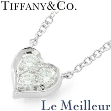 Tiffany & Co. Sentimental Heart Diamond Length 40.5cm Necklace Pre Owned [B0914]