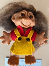 Vintage 1960's THOMAS DAM GIRL TROLL/Original Clothing Yellow and Red Good Condi
