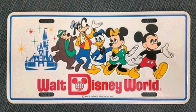 Walt Disney World Deko Plate 1980 Blechschild Mickey Maus Goofy Donald Minnie