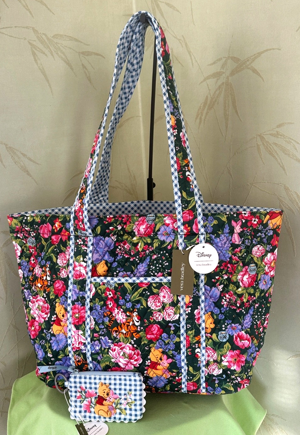 VERA BRADLEY DISNEY WINNIE THE POOH HATHAWAY TOTE BAG + ZIP ID CASE (SET):NWT image 2