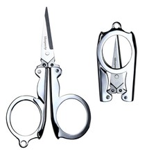 2 PCS Stainless Steel Folding Portable Travel Scissors Small Foldable Shear