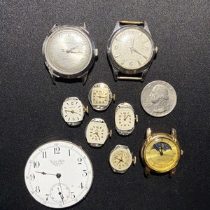 Lot of 9Vintage Mens Ladies Wristwatch Wind Up High-End Brand ￼