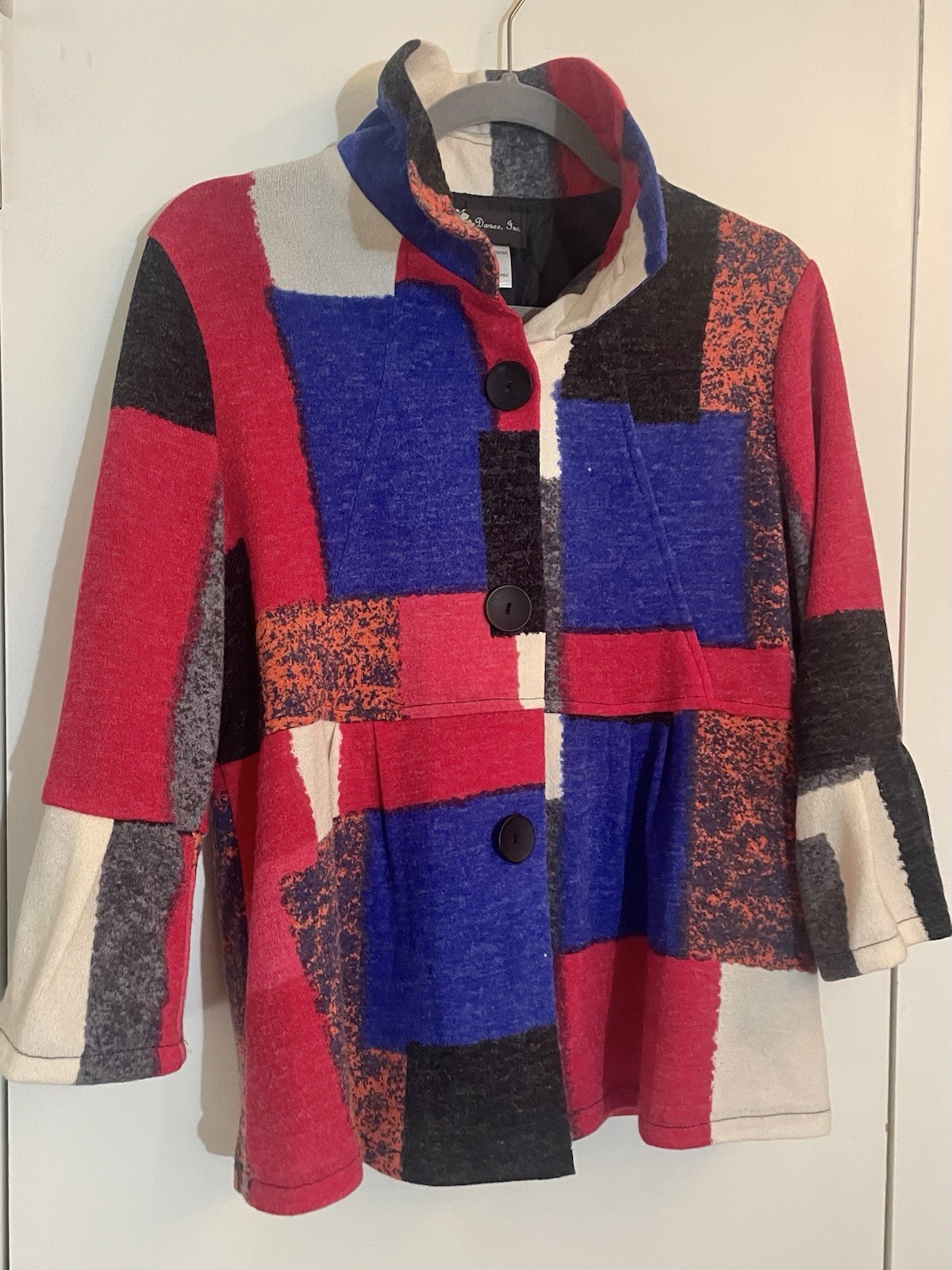 Damee Inc Jacket Multicolor Patchwork Art To Wear… - image 2